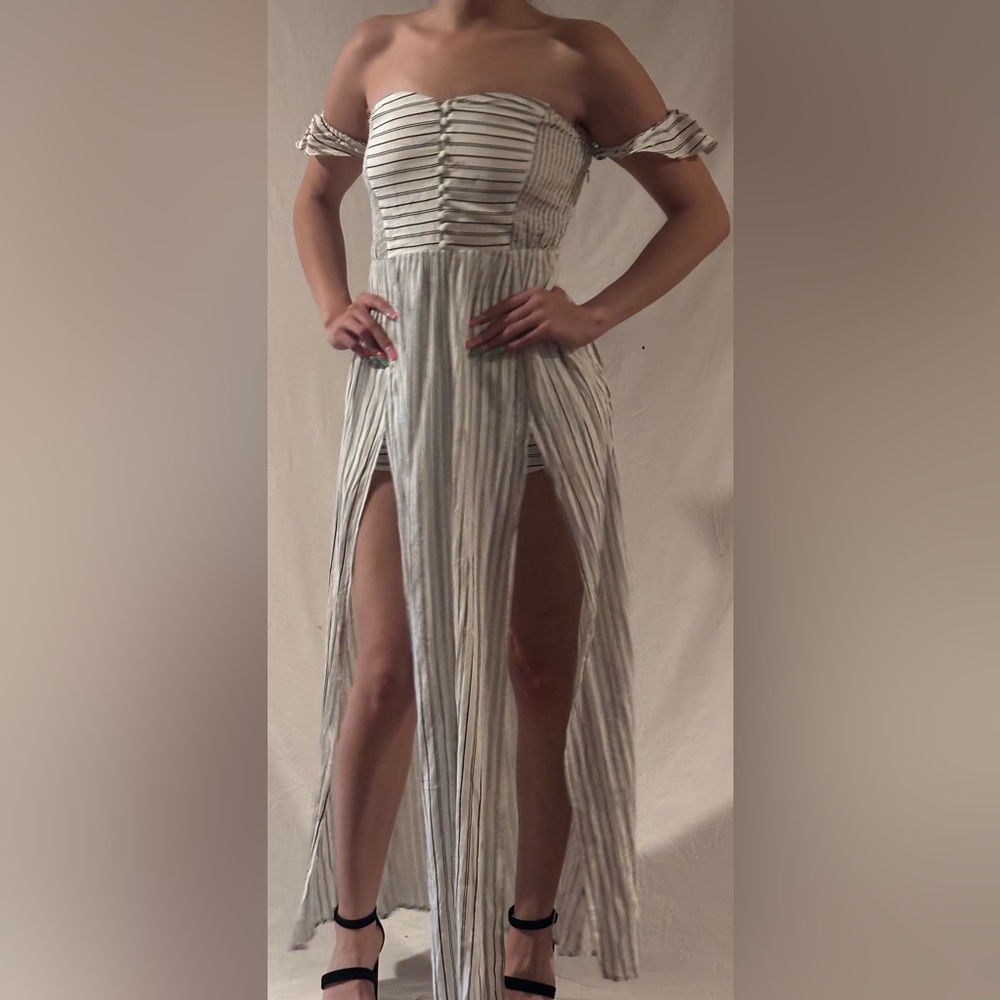 Lush Black and White Striped Dress